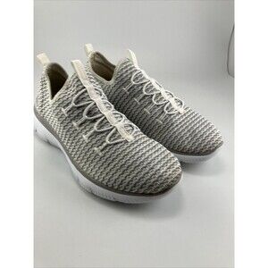 Skechers Women’s Slip On Memory Foam Sneakers Gray and White - Size 7.5